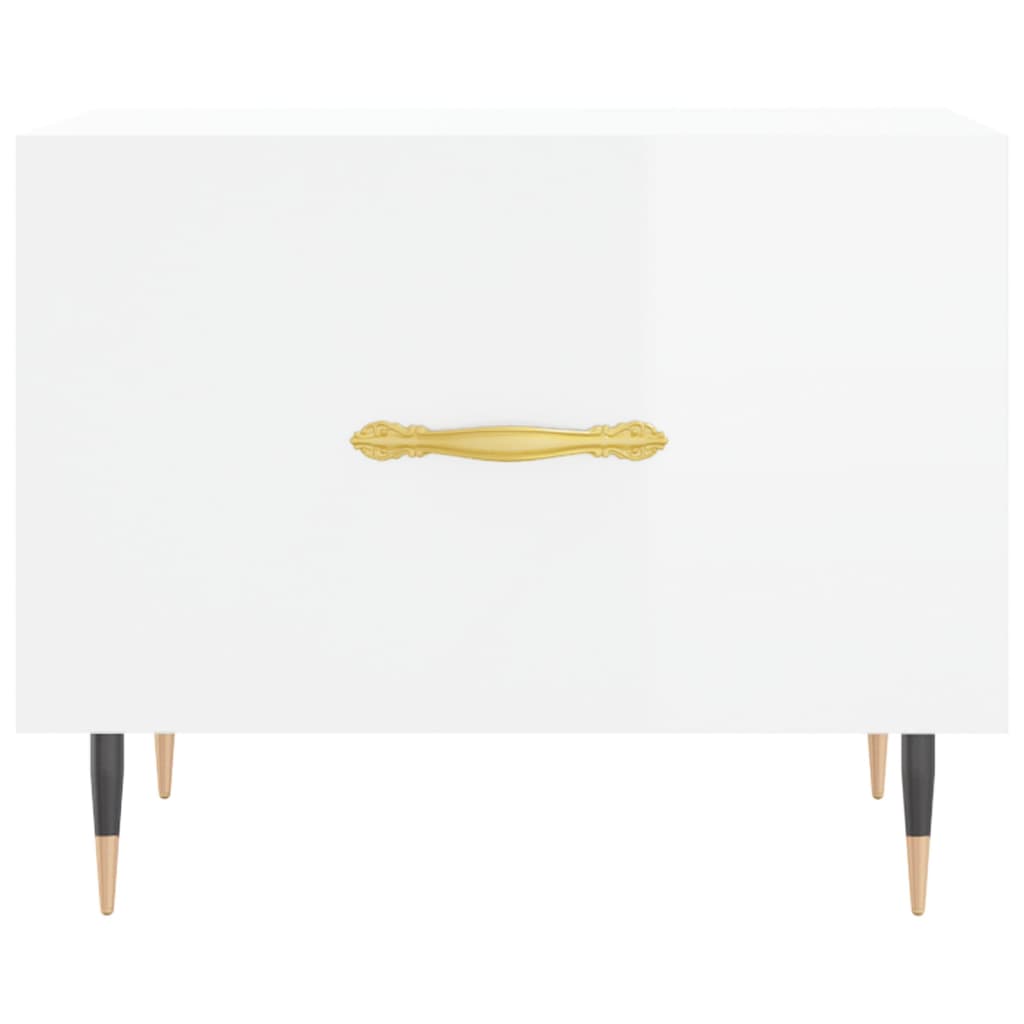 Tables basses 2 pcs. blanc brillant 50x50x40 cm en bois