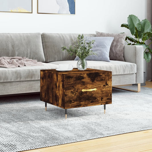 Coffee table smoked oak 50x50x40 cm wood material