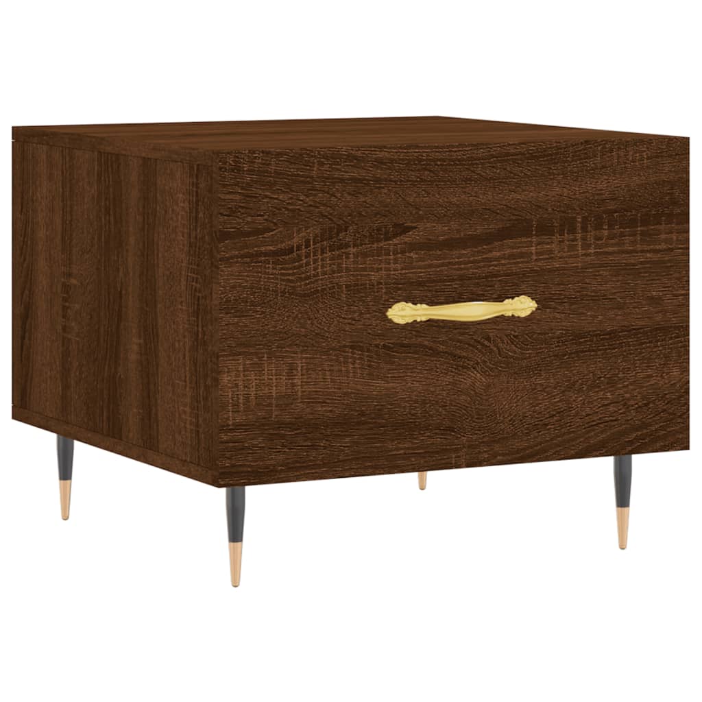 Table basse aspect chêne marron 50x50x40 cm en bois