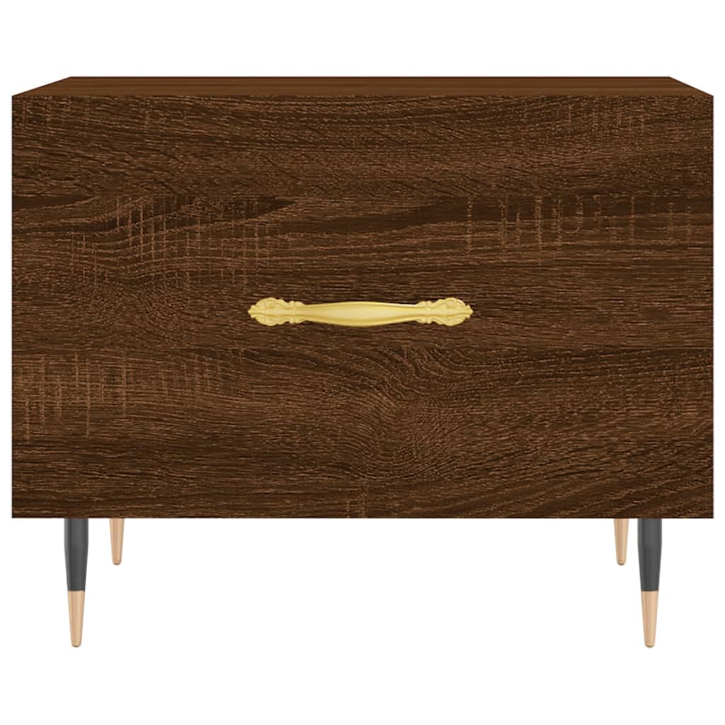 Table basse aspect chêne marron 50x50x40 cm en bois