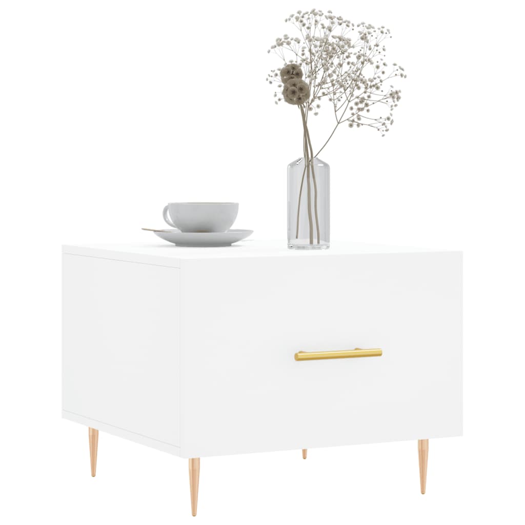 Table basse blanche 50x50x40 cm en bois