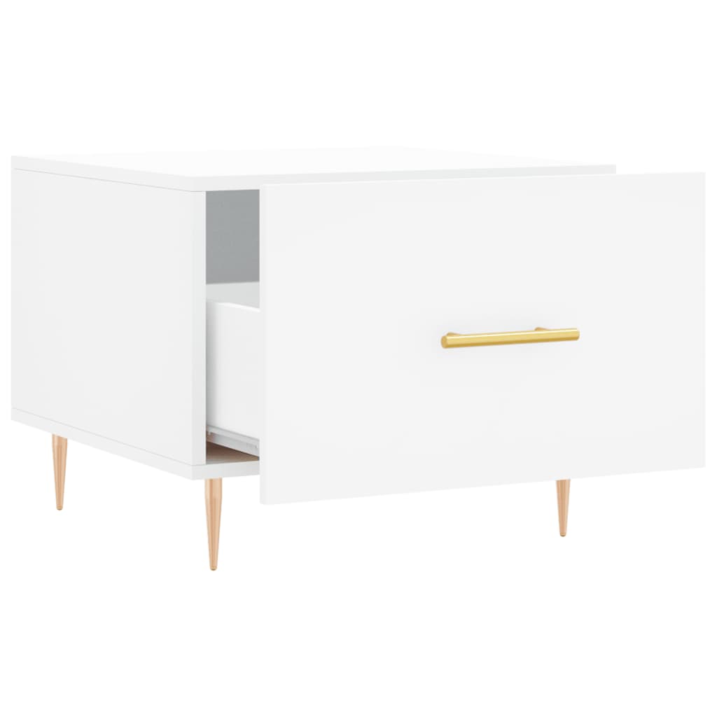 Table basse blanche 50x50x40 cm en bois