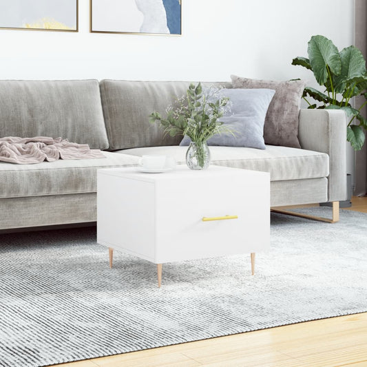 Table basse blanche 50x50x40 cm en bois