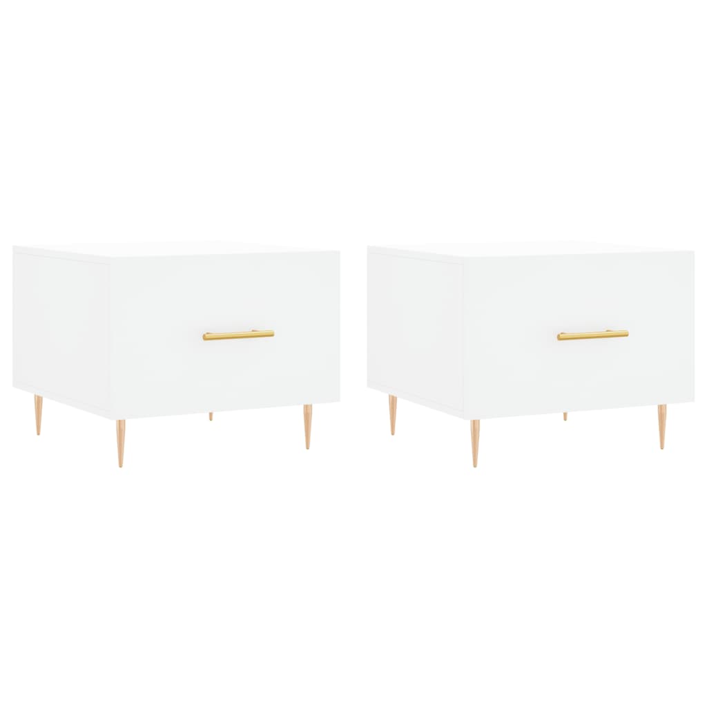 Tables basses 2 pcs. Blanc 50x50x40 cm en bois