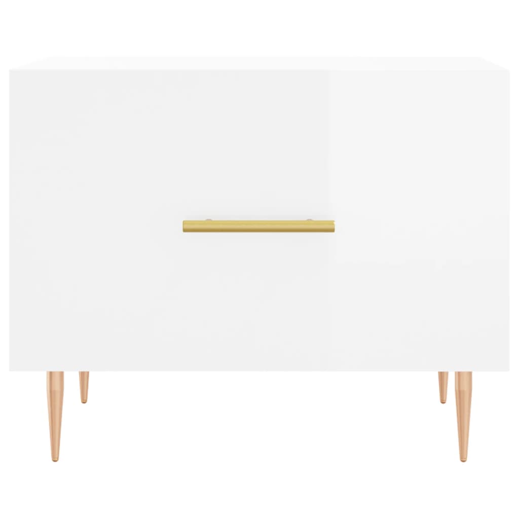 Tables basses 2 pcs. blanc brillant 50x50x40 cm en bois