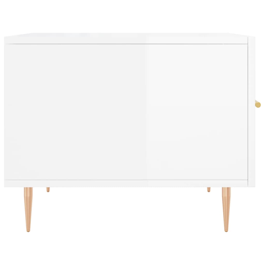 Tables basses 2 pcs. blanc brillant 50x50x40 cm en bois