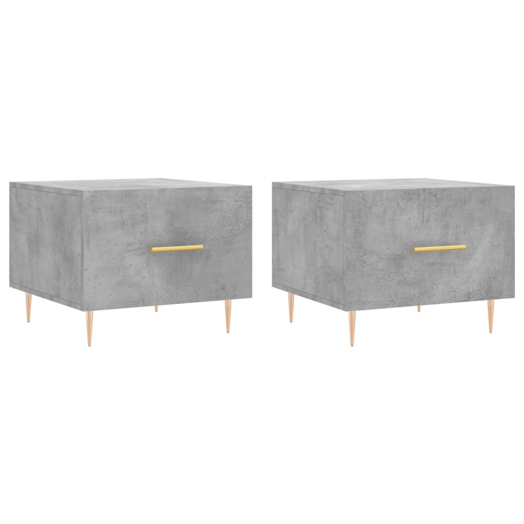 Tables basses 2 pcs. Gris béton 50x50x40 cm matériau bois