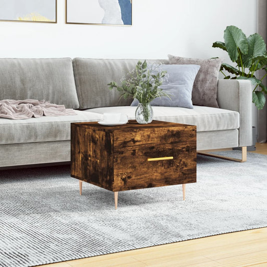 Coffee table smoked oak 50x50x40 cm wood material