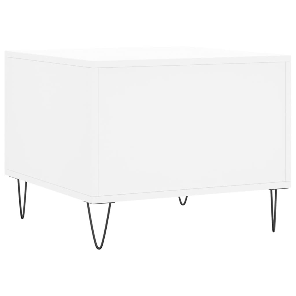 Table basse blanche 50x50x40 cm en bois