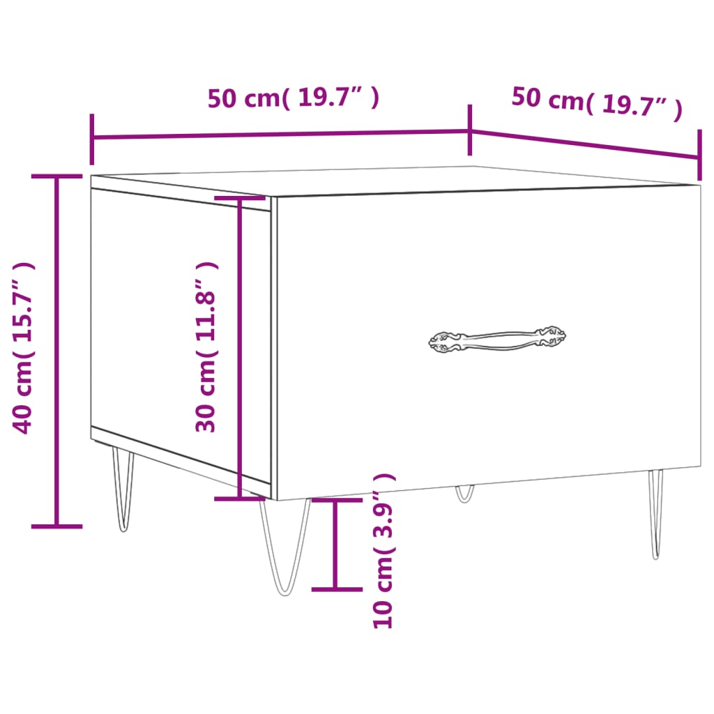 Couchtische 2 Stk. Betongrau 50x50x40 cm Holzwerkstoff