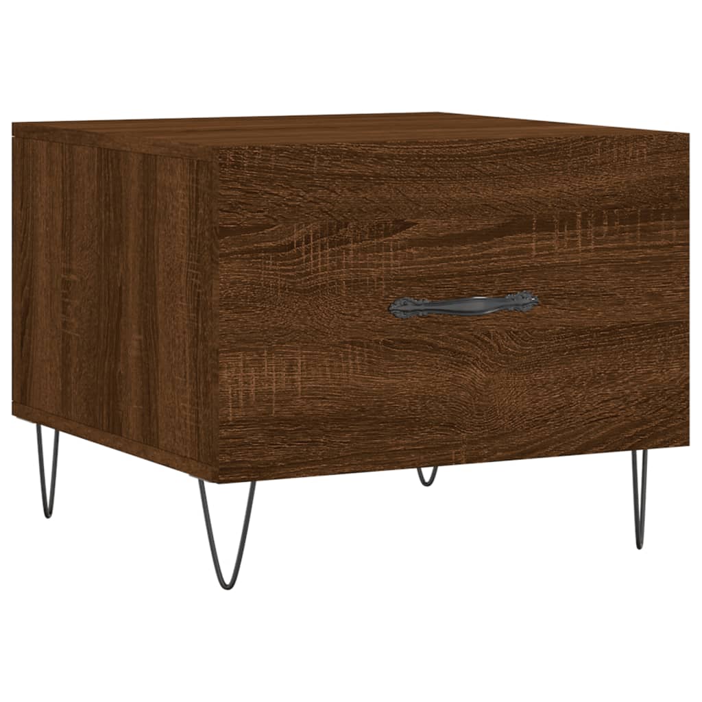 Table basse aspect chêne marron 50x50x40 cm en bois