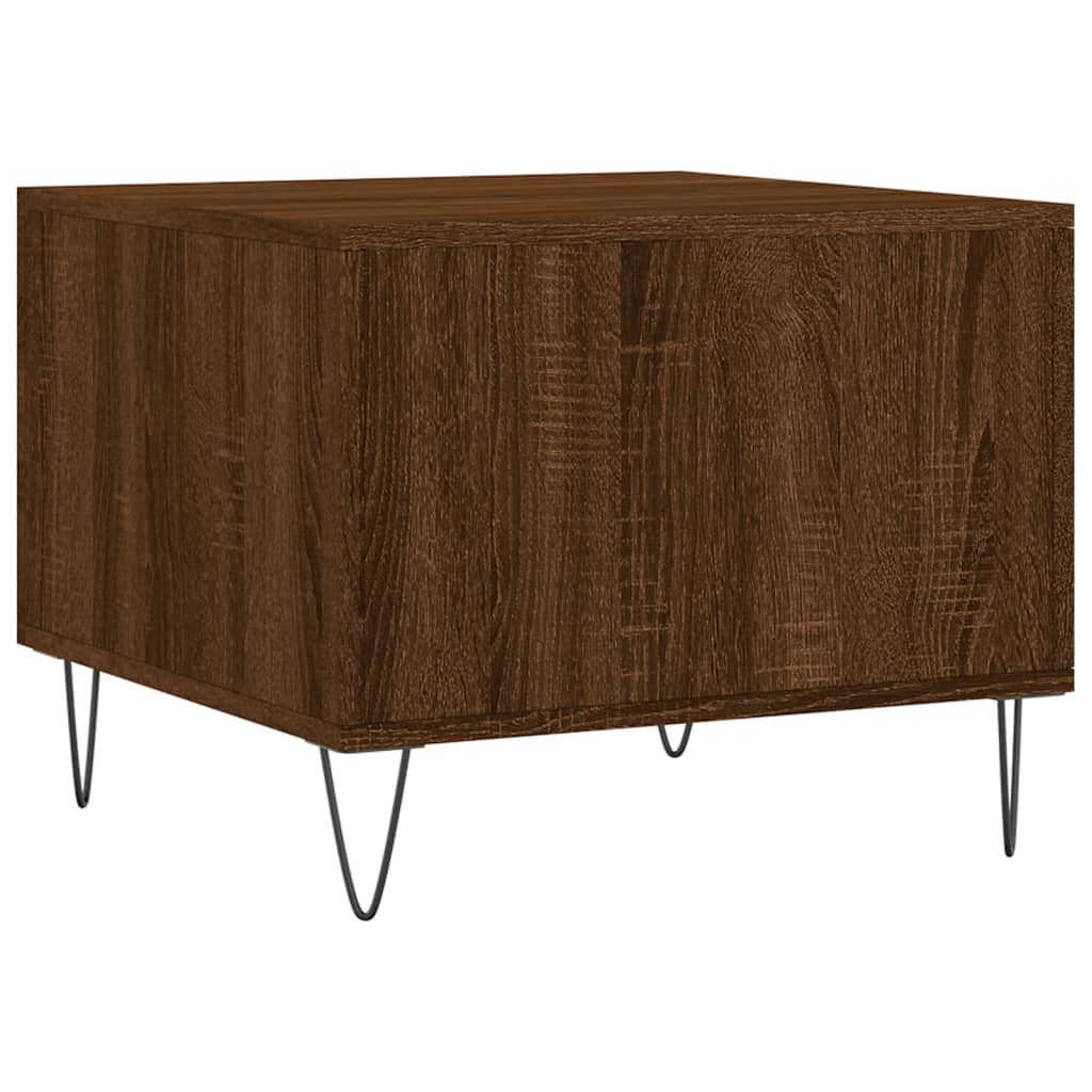 Table basse aspect chêne marron 50x50x40 cm en bois