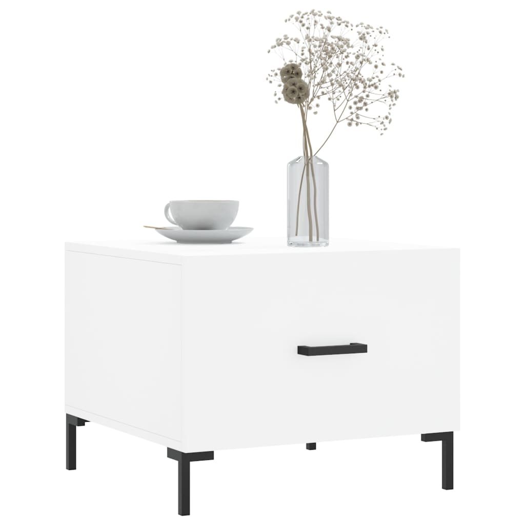 Table basse blanche 50x50x40 cm en bois
