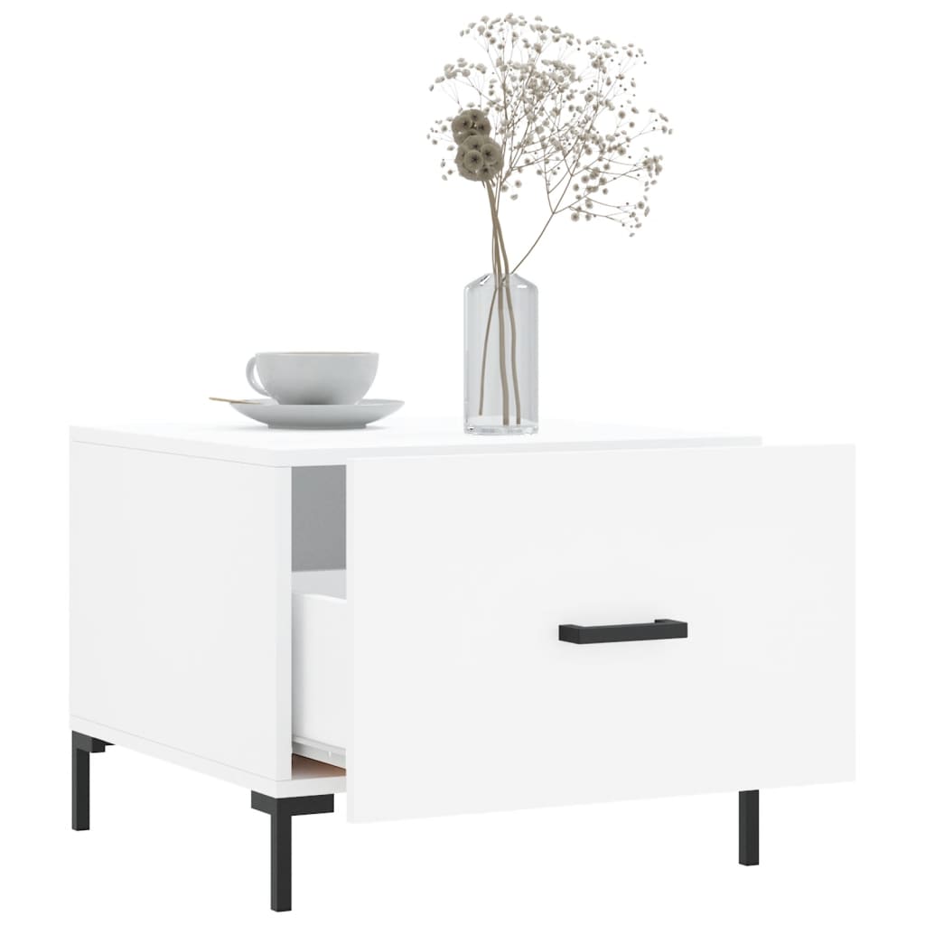 Table basse blanche 50x50x40 cm en bois