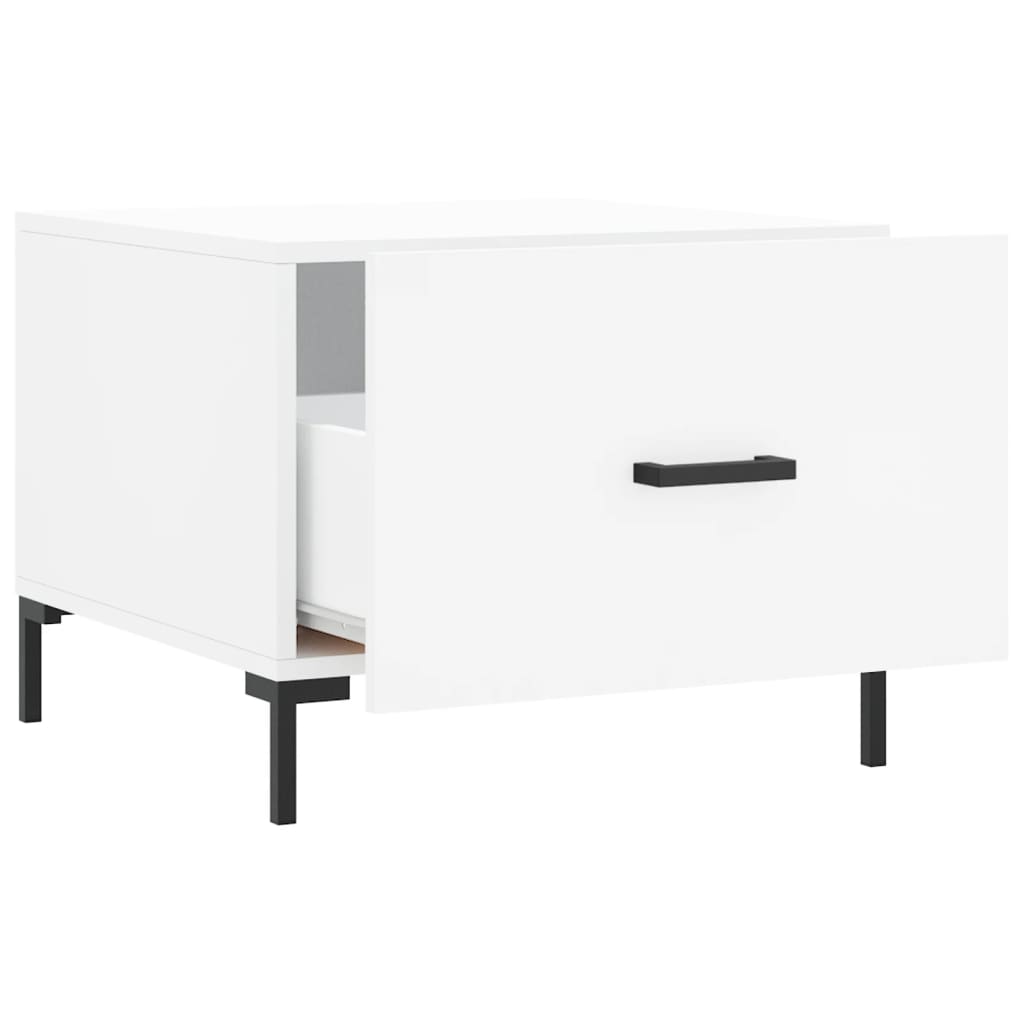 Table basse blanche 50x50x40 cm en bois