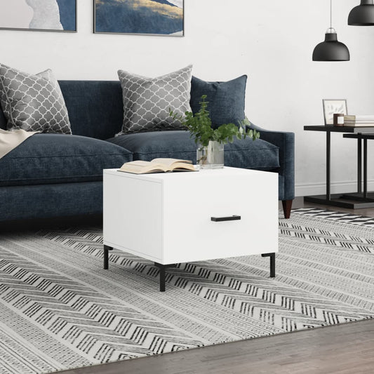 Table basse blanche 50x50x40 cm en bois