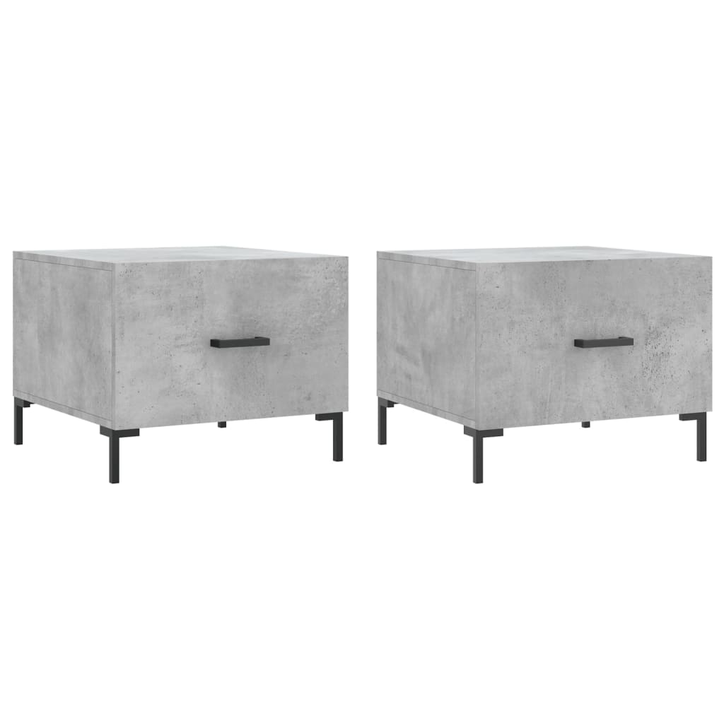 Tables basses 2 pcs. Gris béton 50x50x40 cm matériau bois