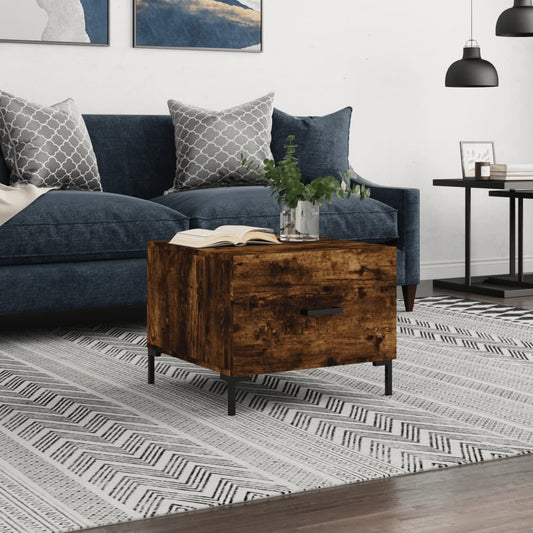 Coffee table smoked oak 50x50x40 cm wood material