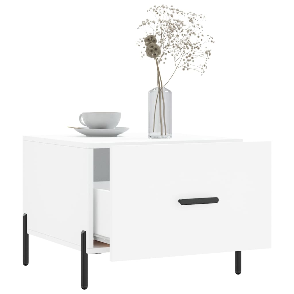 Table basse blanche 50x50x40 cm en bois
