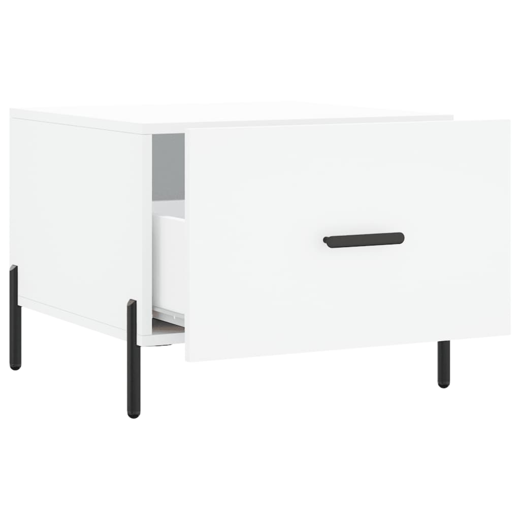 Table basse blanche 50x50x40 cm en bois