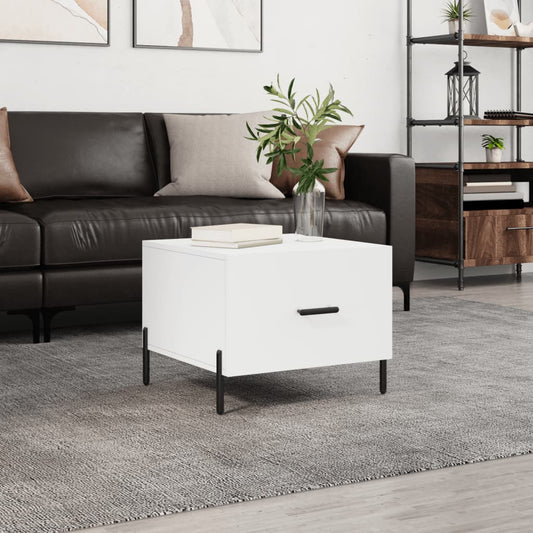 Table basse blanche 50x50x40 cm en bois