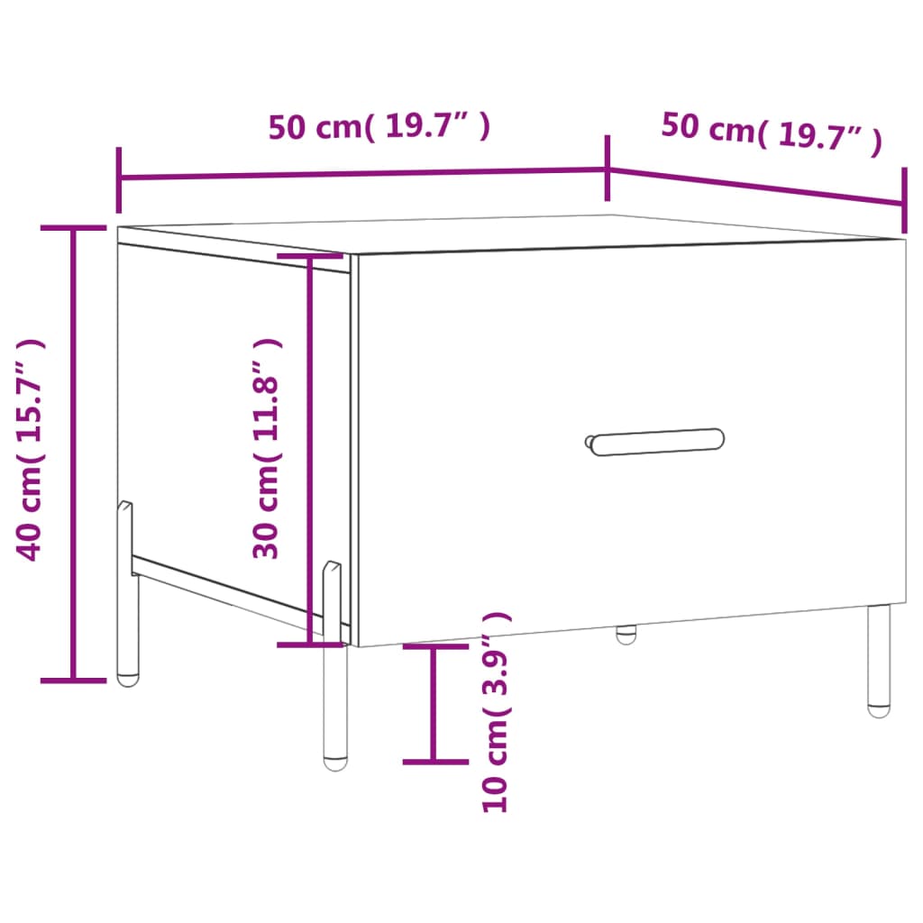 Couchtische 2 Stk. Sonoma-Eiche 50x50x40 cm Holzwerkstoff