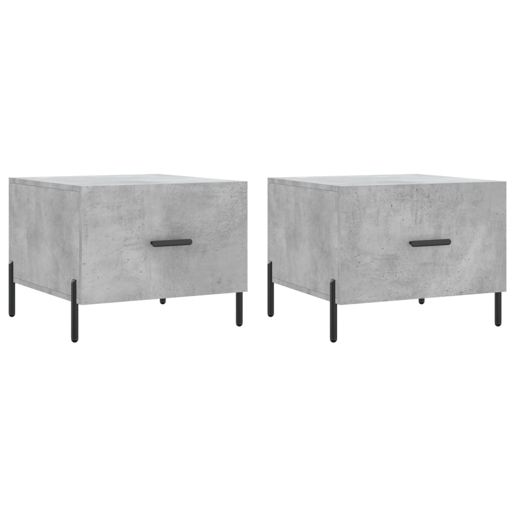 Tables basses 2 pcs. Gris béton 50x50x40 cm en bois