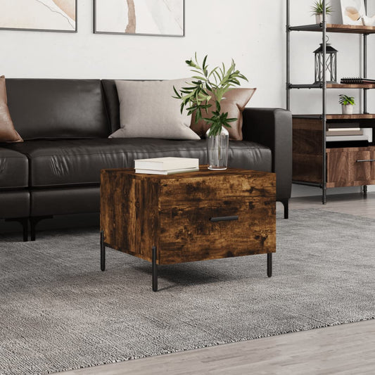 Coffee table smoked oak 50x50x40 cm wood material