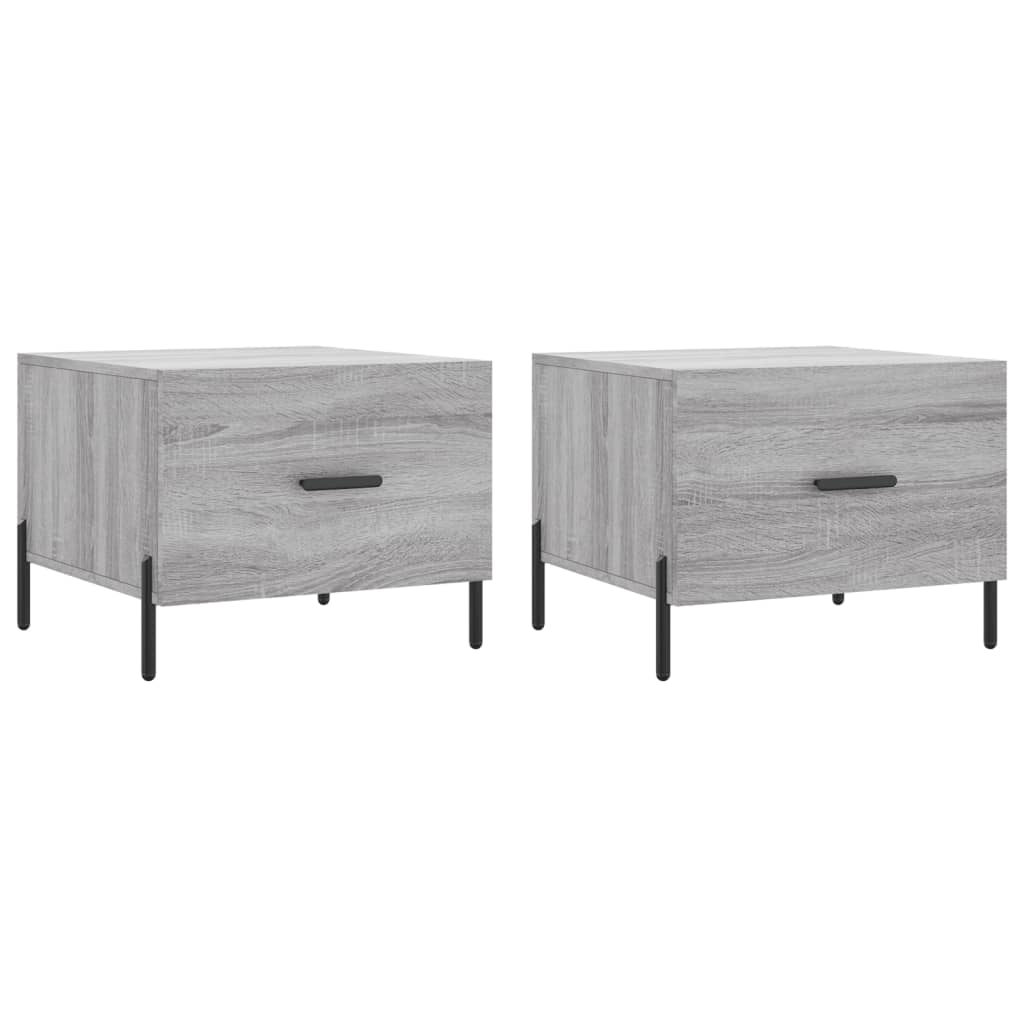 Tables basses 2 pcs. Gris Sonoma 50x50x40 cm matériau bois