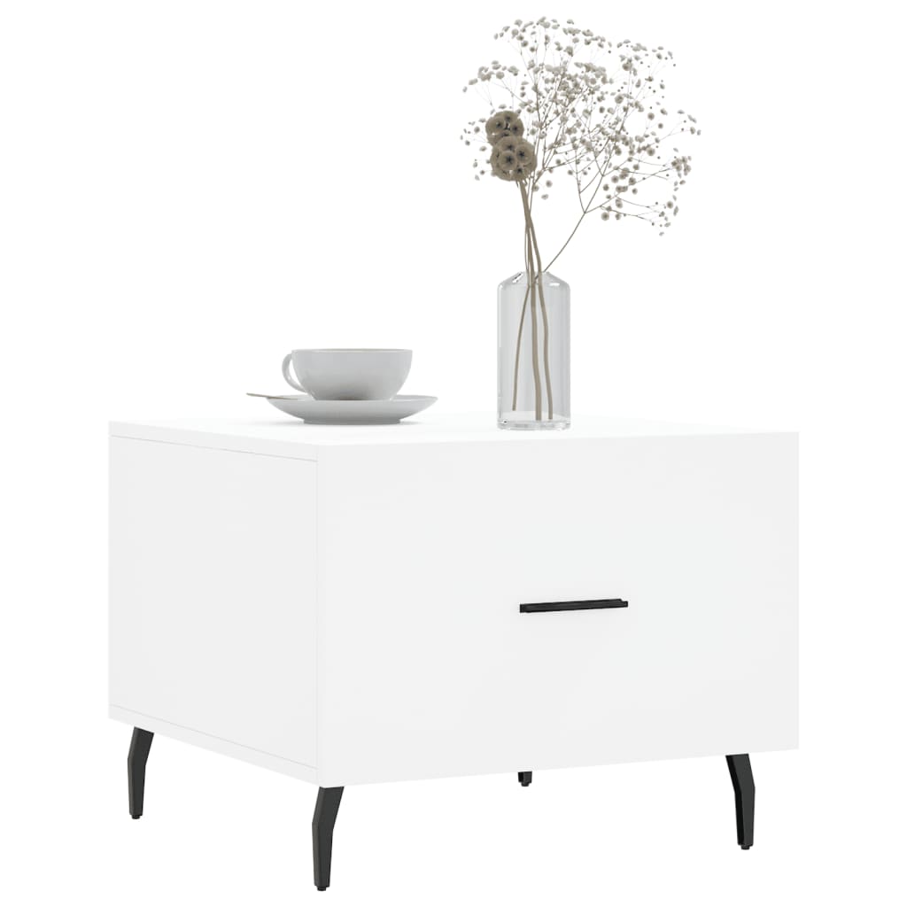 Table basse blanche 50x50x40 cm en bois