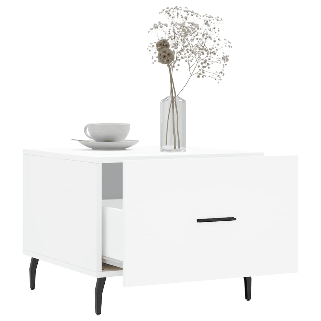 Table basse blanche 50x50x40 cm en bois