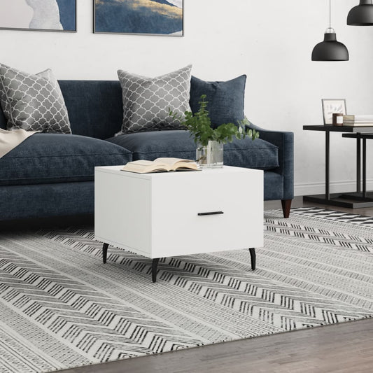 Table basse blanche 50x50x40 cm en bois