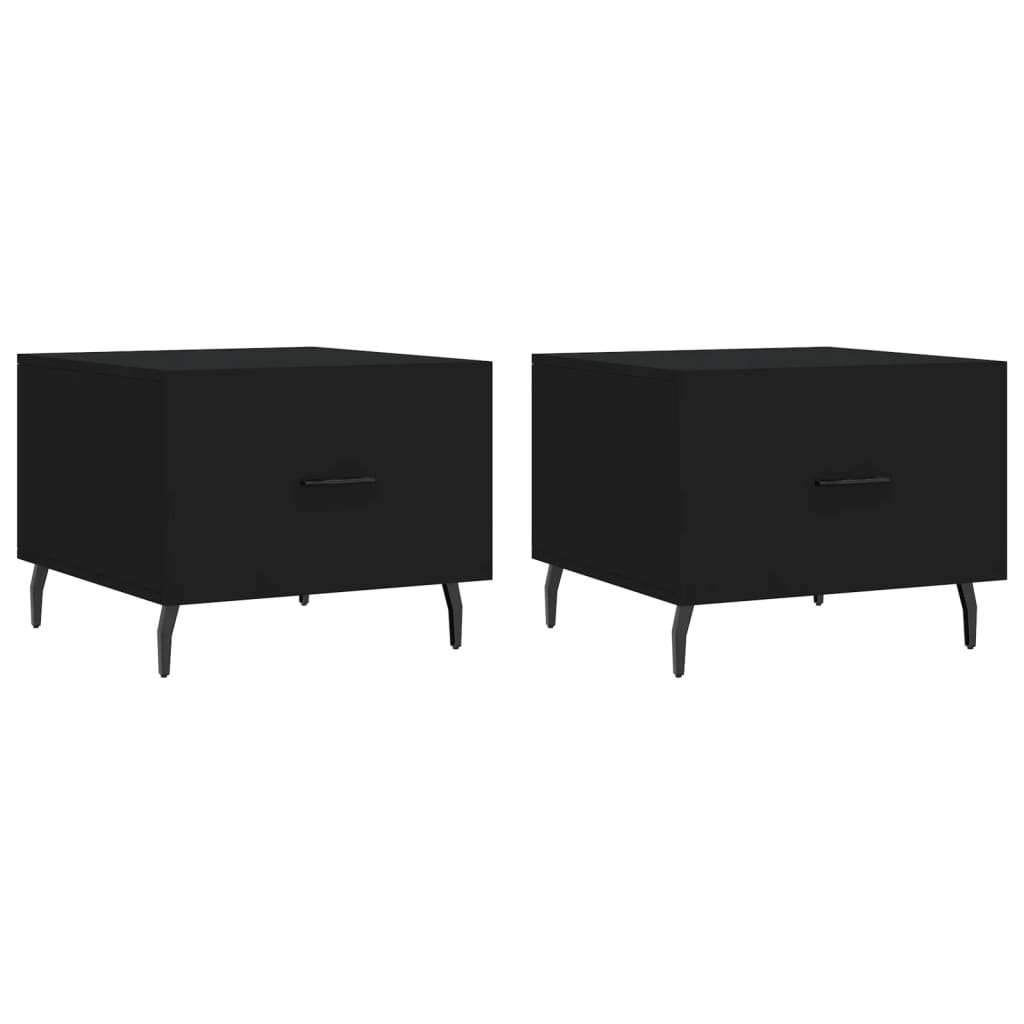 Tables basses 2 pcs. Noir 50x50x40 cm en bois