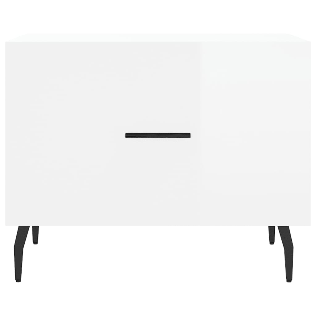 Tables basses 2 pcs. blanc brillant 50x50x40 cm en bois