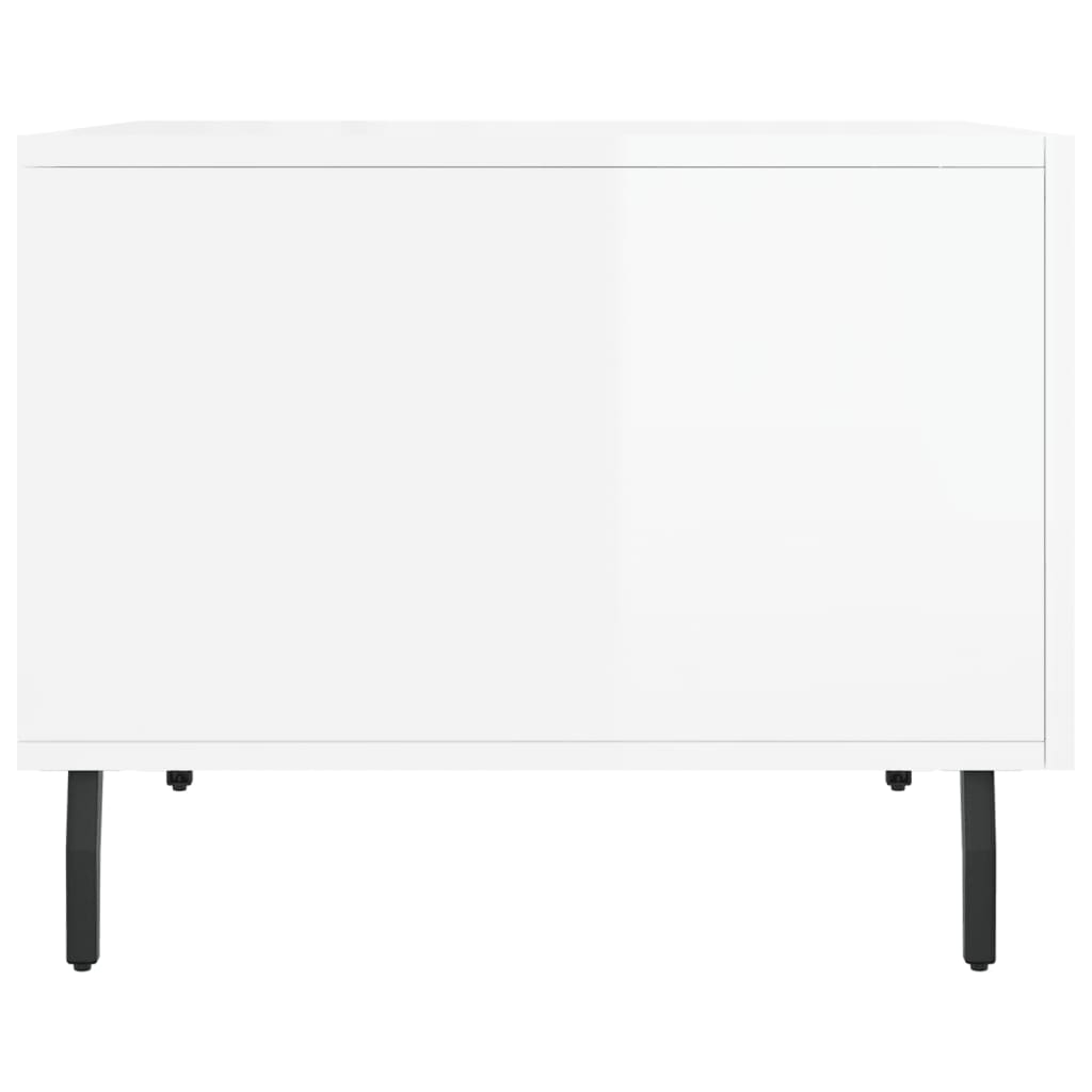 Tables basses 2 pcs. blanc brillant 50x50x40 cm en bois