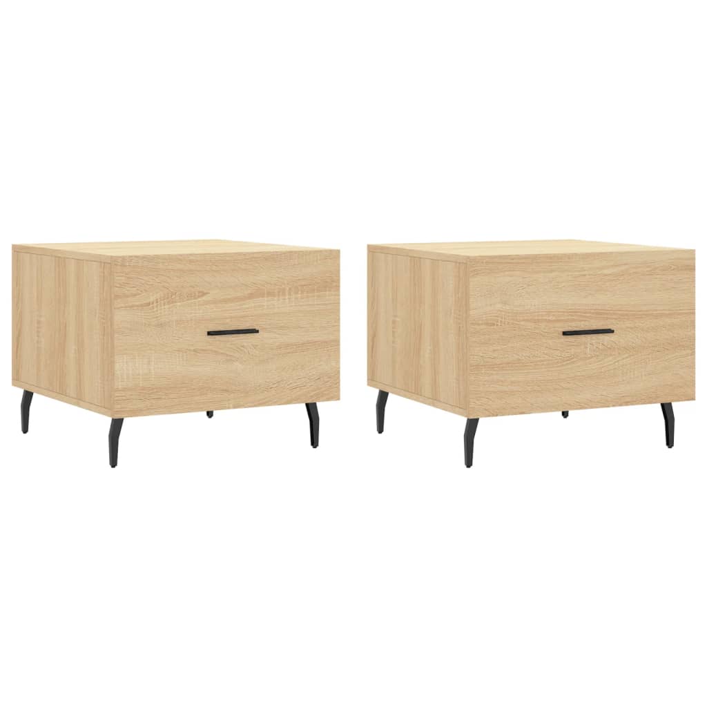 Tables basses 2 pcs. Chêne Sonoma 50x50x40 cm matériau bois