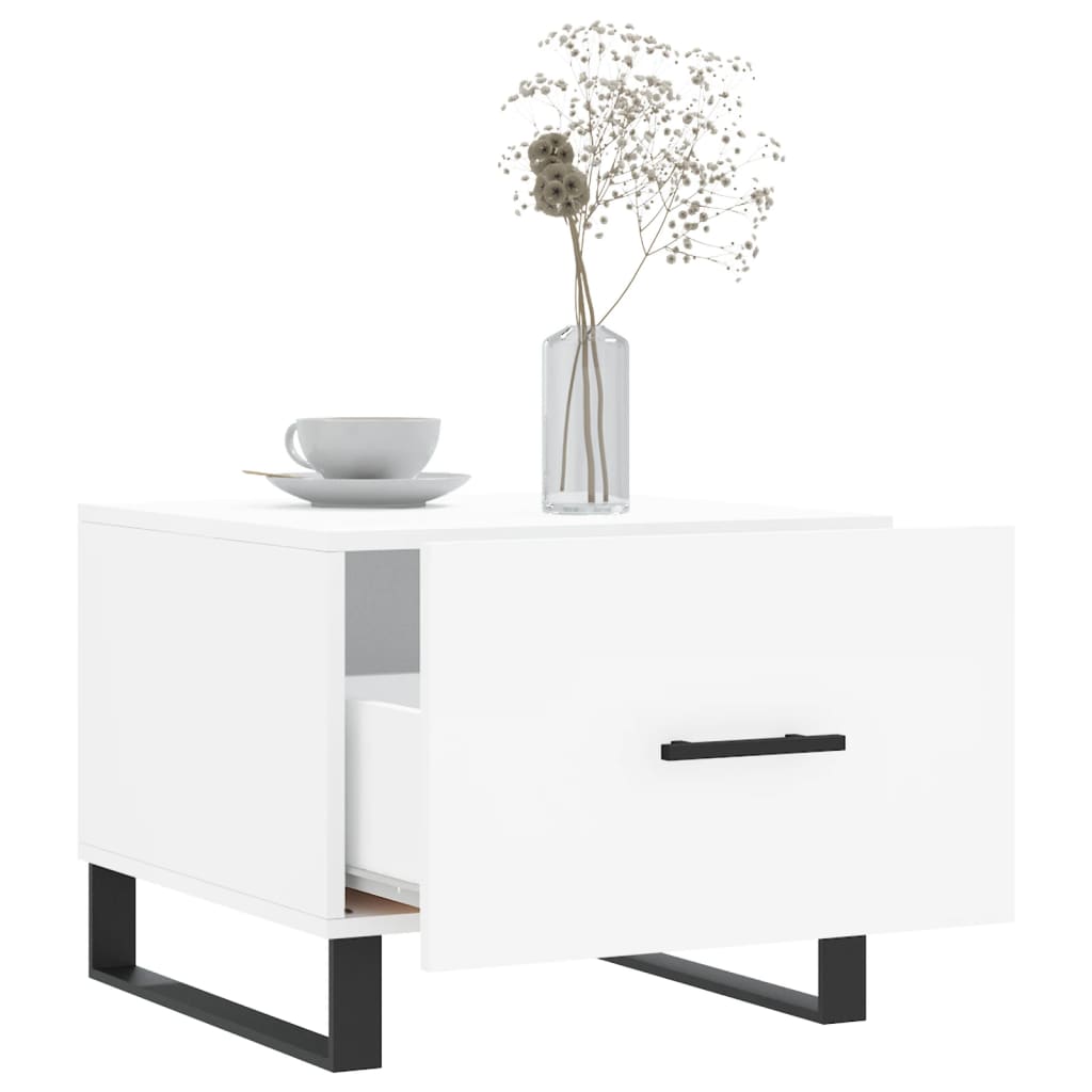 Table basse blanche 50x50x40 cm en bois