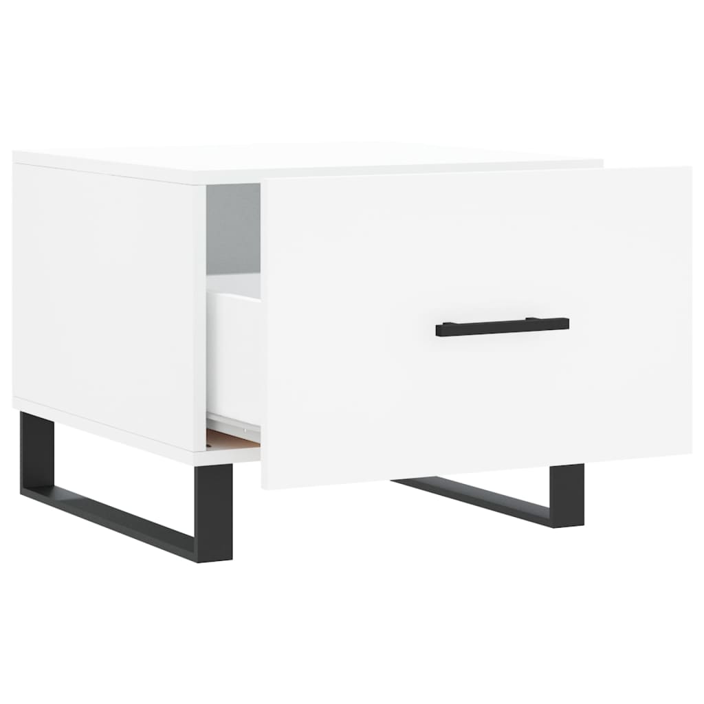 Table basse blanche 50x50x40 cm en bois