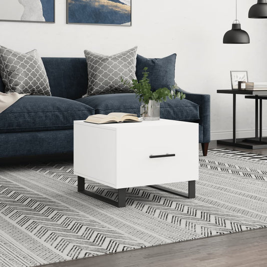 Table basse blanche 50x50x40 cm en bois