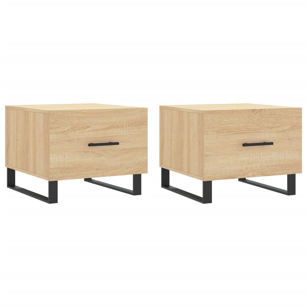 Tables basses 2 pcs. Chêne Sonoma 50x50x40 cm matériau bois