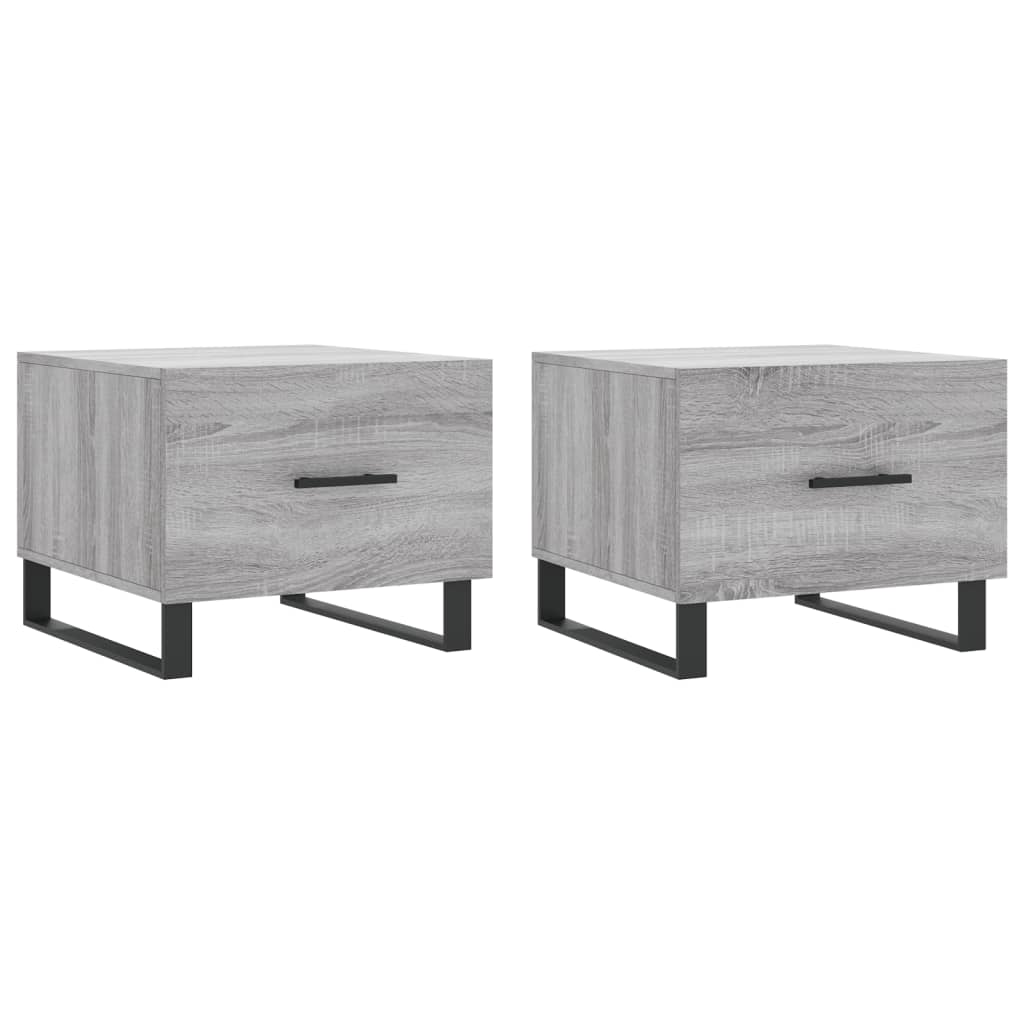 Tables basses 2 pcs. Gris Sonoma 50x50x40 cm matériau bois