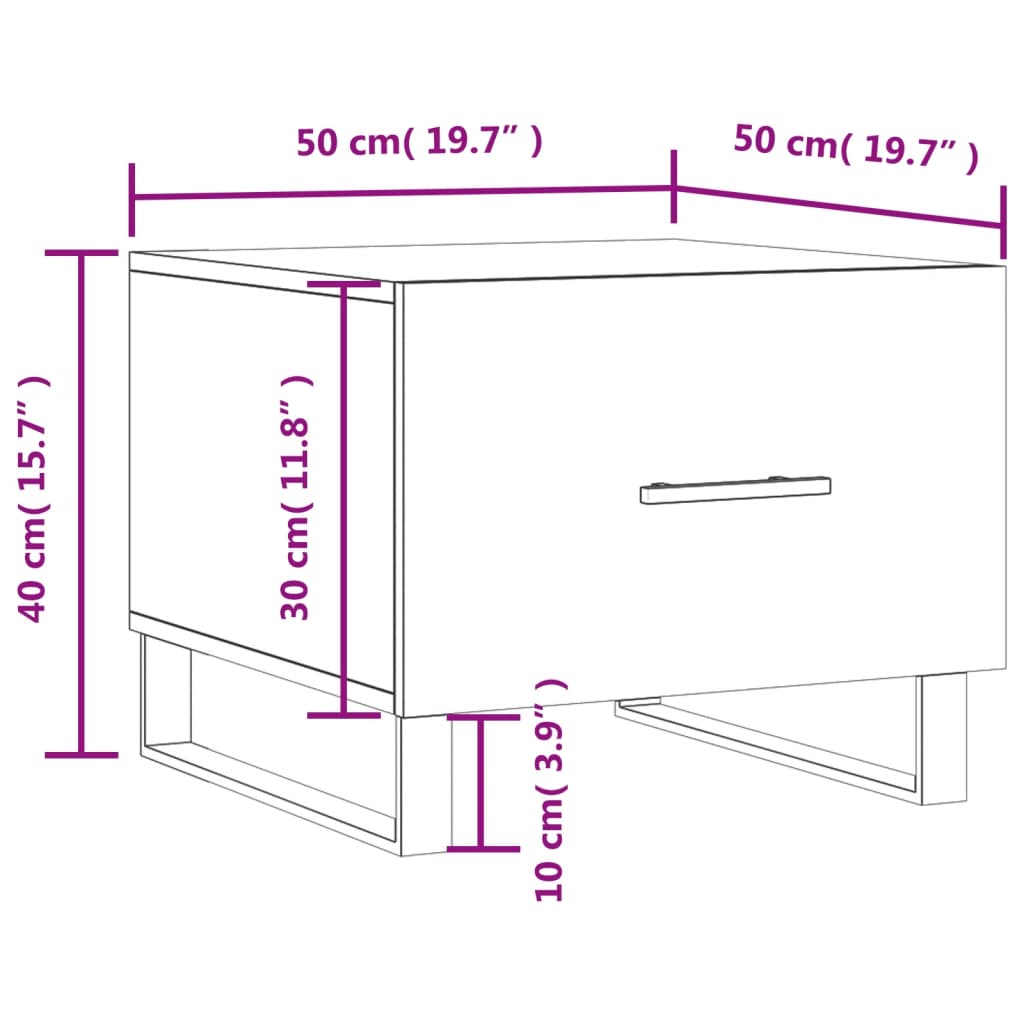 Couchtische 2 Stk. Braun Eichen-Optik 50x50x40 cm Holzwerkstoff