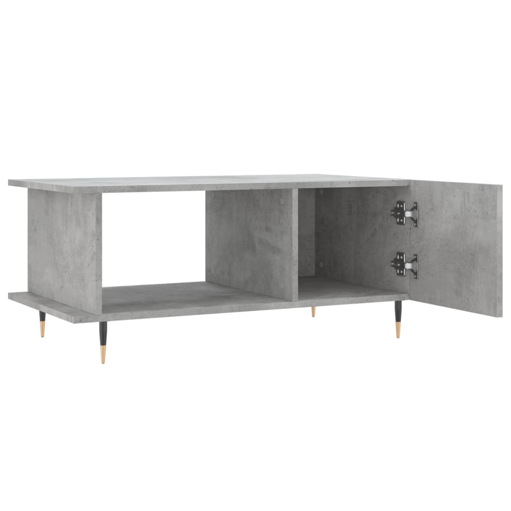 Table basse gris béton 90x50x40 cm en bois