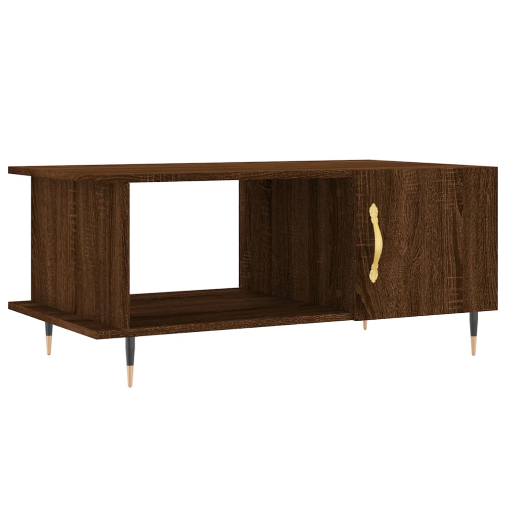 Table basse aspect chêne marron 90x50x40 cm en bois
