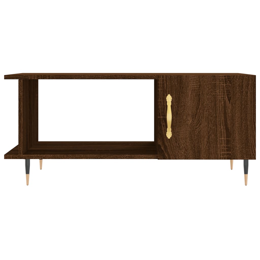 Table basse aspect chêne marron 90x50x40 cm en bois