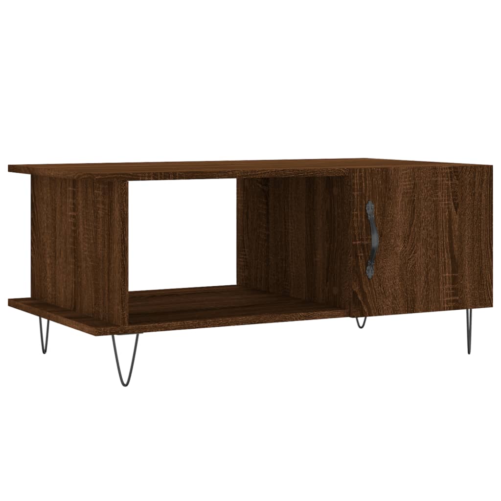 Table basse aspect chêne marron 90x50x40 cm en bois