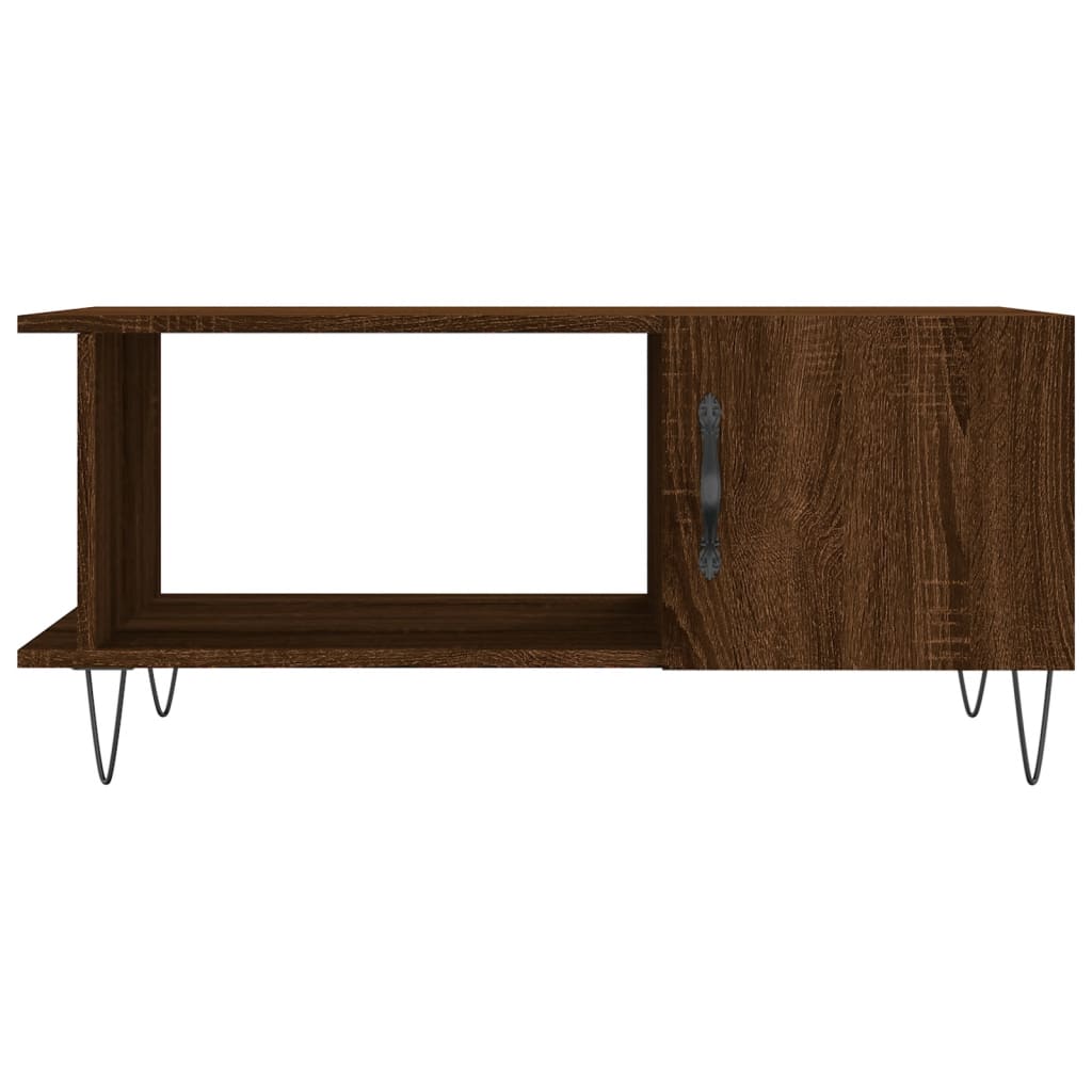 Table basse aspect chêne marron 90x50x40 cm en bois
