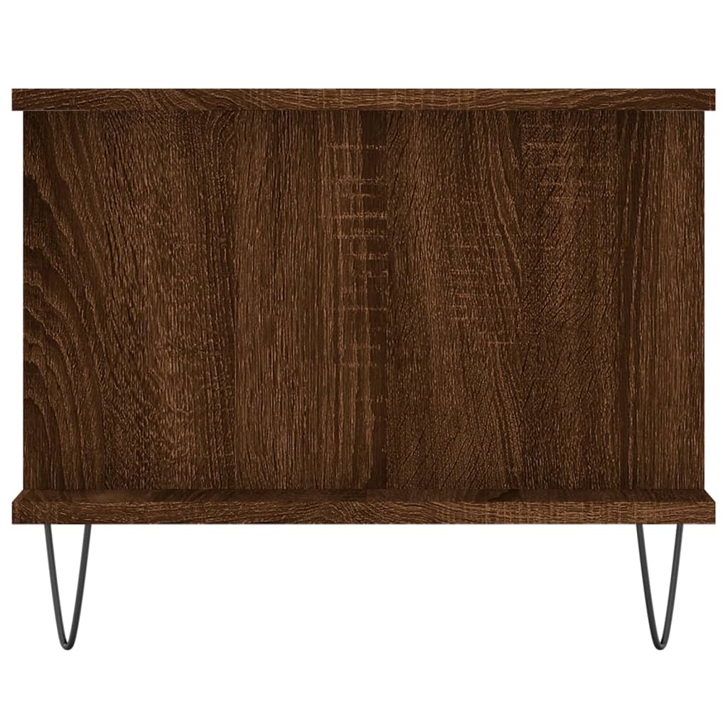 Table basse aspect chêne marron 90x50x40 cm en bois