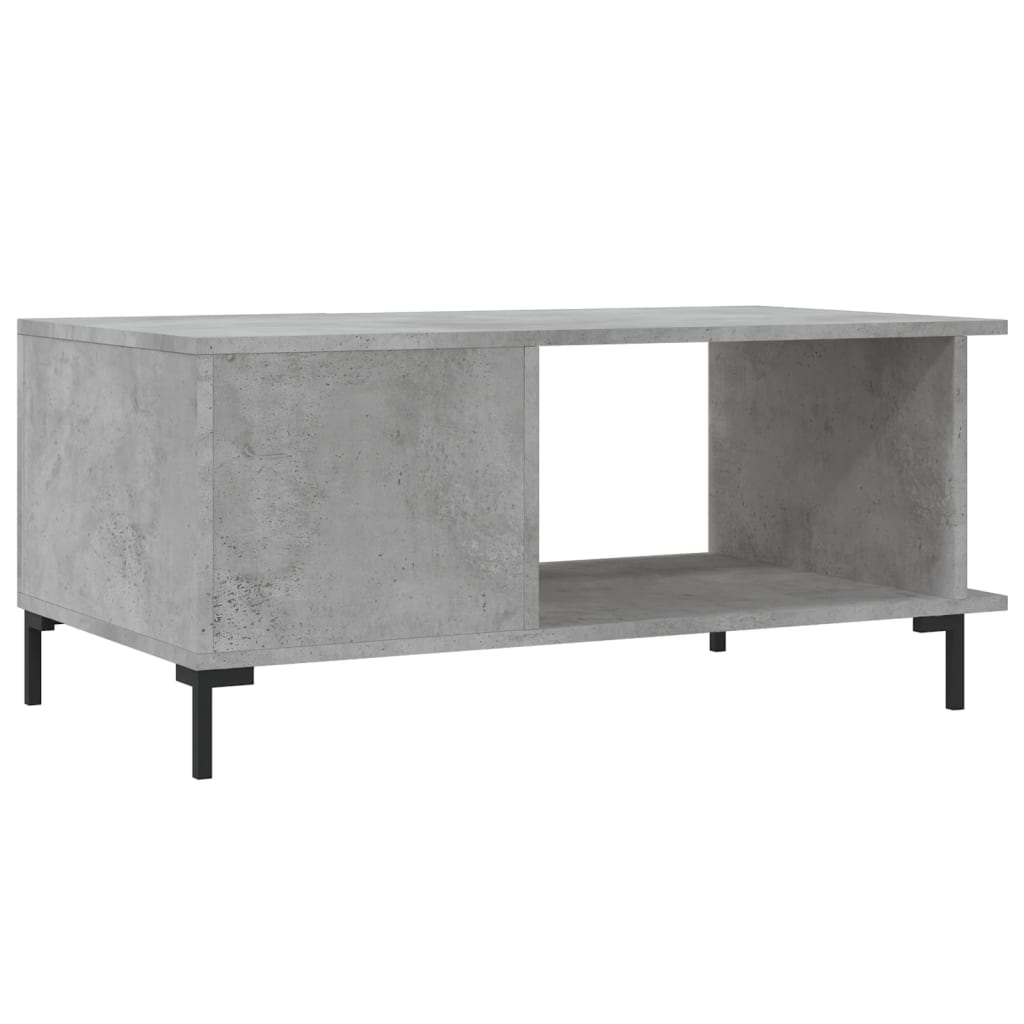 Table basse gris béton 90x50x40 cm en bois