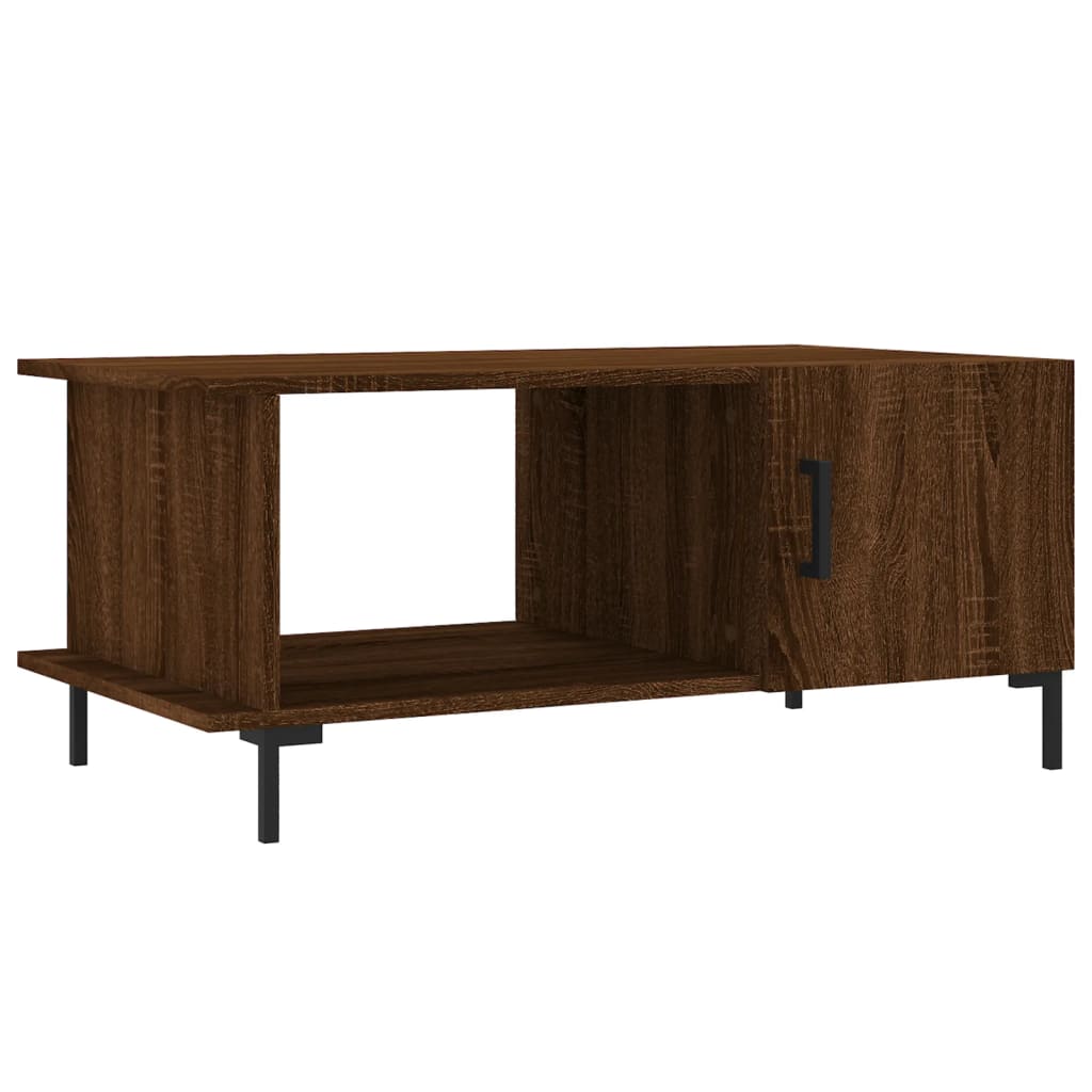 Table basse aspect chêne marron 90x50x40 cm en bois
